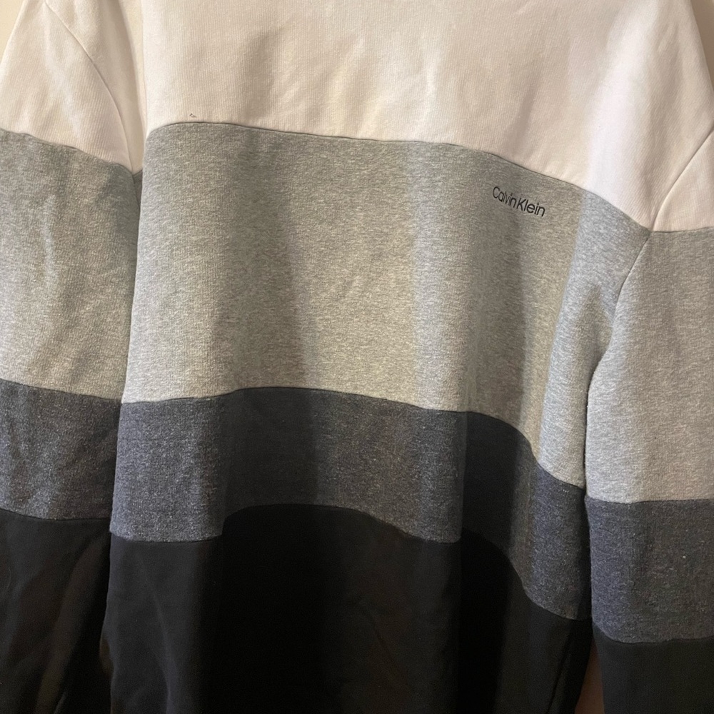 Calvin Klein Men's Colorblock Sweater - Black, Gray, and White